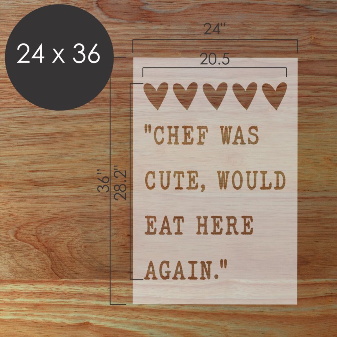 Chef Was Cute Poster Art Stencil | DIY Stencil | Chalkboard Stencil | Wall Art Stencil | Designer Stencils |